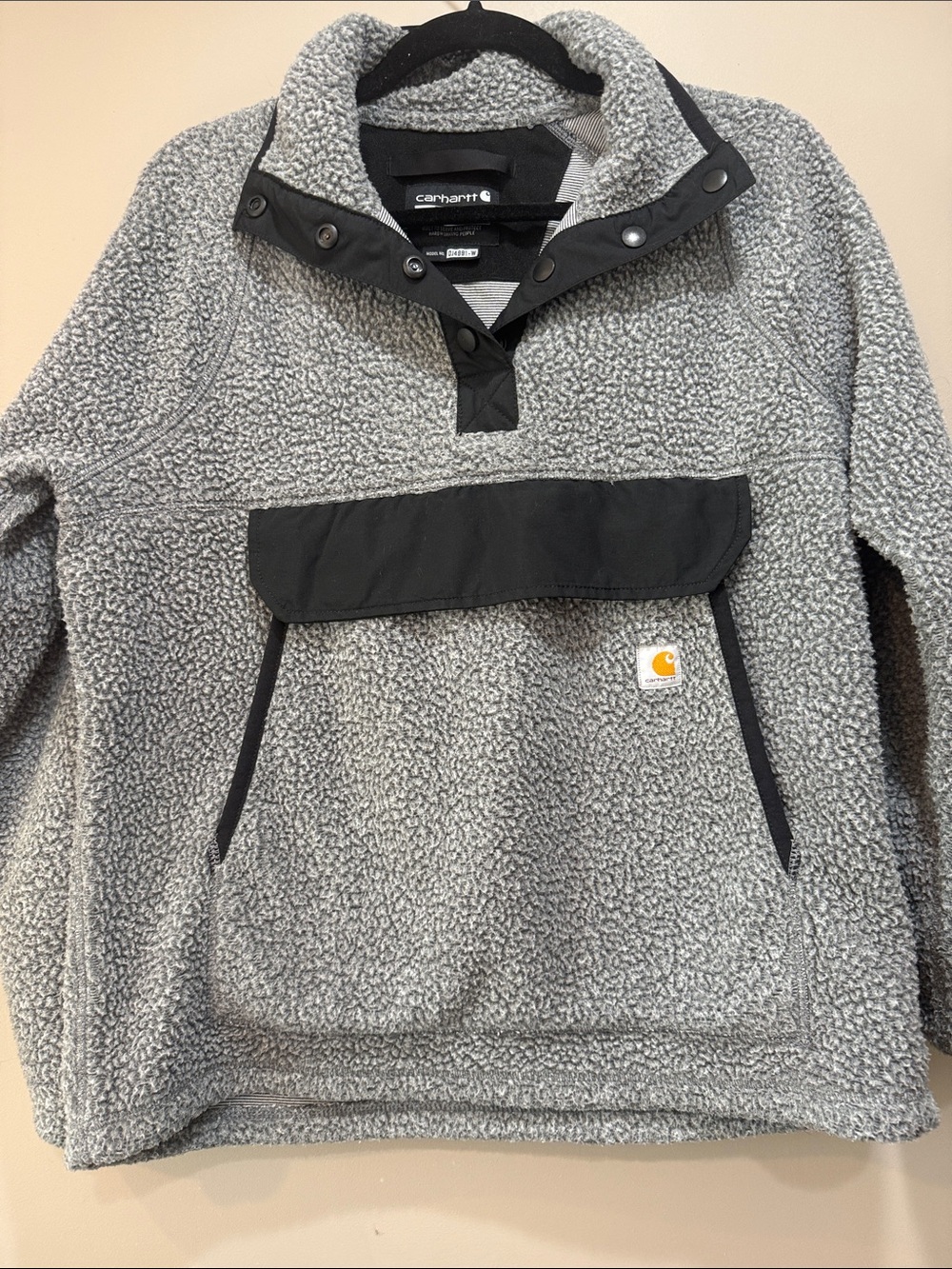 Carhartt Women’s Gray Sherpa Pullover Fleece Sweater